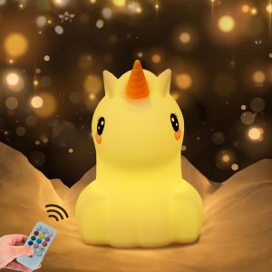 Grande Licorne Veilleuse Enfant, Chambre Lampe,Veilleuse Bebe,Veilleuse Rechargeable, Led Veilleuse, 9 Couleurs Veilleuse, Bébé Veilleuse, Usb Silicone Veilleuse,(Minuterie) - Neuf