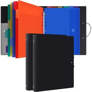 Classeur Avec Pochettes Perfor&eacute;es Pour Documents Format A4 Pochette Plastique, Trieur Document Pochette Plastique A4 Avec Rabat Maison/Bureau (Transparents Macarons) - Neuf