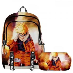 KADSL-36 Styles Sac &Agrave; Dos Trousse &Agrave; Crayons Naruto Anime Enfants Sac &Agrave; Dos Gar&ccedil;on Filles Double Pont Sac &Agrave; Dos Ensemble Adolescent Cartable &Eacute;tanche,2Pcs Set 7 - Neuf
