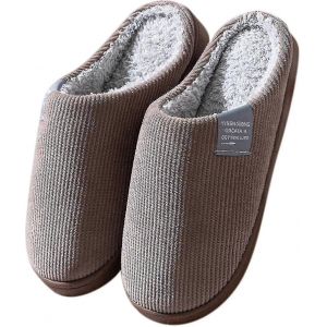 Pantoufles Pour Femmes Et Hommes Mousse &Agrave; M&eacute;moire De Forme Pantoufles Chaudes &Agrave; Enfiler Chaussures De Maison Doubl&eacute;es En Peluche Confortables - Neuf