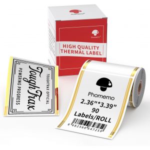 Étiquettes thermiques pour étiqueteuse M220/M200/M221,60x86 mm,90 étiquettes/rouleau,pour code-barres,adresse,nom,logo,bricolage,étiquette de maison,bordure linéaire dorée - Neuf