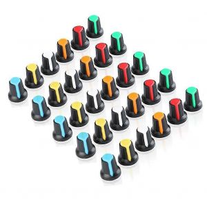 120pcs Potentiomètre Bouton Kit Boutons En Plastique Capuchon 6mm Diamètre Arbre Trou Potentiomètre Capuchons Boutons - Neuf