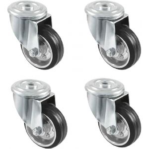 Meimie-- Pack De 4 Roulettes Pour Meubles | Ø 80 Mm | Roulettes Pivotantes Sans Plaque De Montage | Poids Maximum 70 Kg | Pour Déplacer Des Meubles Lourds | Roulements À Rouleaux - Neuf