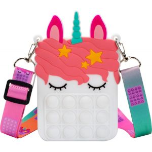 KAL-Portefeuille Pop Blanc Pour Filles Et Enfants, Jouet Pop Fidget, Sac À Main, Porte-Monnaie, Sac À Main Pour Fille, Licorne, Porte-Monnaie Sensoriel En Silicone, Sac À Dos, Jouet Pour Fille - Neuf