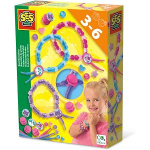 Kalanka-| Coffret Bracelets À Perles Enfant | 3 Lacets + Fermetures Ajustables + Perles C?Urs Étoiles + Stickers | Activité Manuelle Créative 3-6 Ans | Sans Colle | Co¿ Neutre | 14047 - Neuf