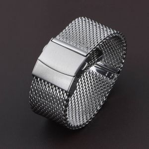Bracelet De Montre En Maille De Requin,1.0mm 0.6mm,Pour Montre Iwc,Bracelet Universel Milanais En Acier Inoxydable,18mm 20mm 22mm,Pour Hommes Et Femmes.Silver-1.0mm.18mm - Neuf