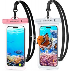 2 Pochette &Eacute;tanche Smartphone Ipx8 Sac &Eacute;tanche Pour T&eacute;l&eacute;phone Iphone 16 15 14 13 12 11 Pro Max, Xr, Xs, X, Galaxy S25 S24 S23 S22 S21 Ultra A15 A35 A25 A54 A55, Jusqu'&agrave; 7.0 Pouces - Neuf
