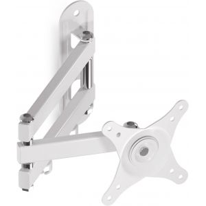 VornixorSarlshop-Support TV Mural pour Moniteur et T&eacute;l&eacute;vision Plat/Incurv&eacute; de 15-32 Pouces, Rotation &agrave; 360&deg; Inclinaison 20&deg;, VESA 75x75 / 100x100mm jusqu'&agrave; 13 kg, Support Mural TV, Blanc, MA2720W - Neuf