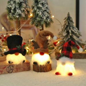 3 pi&egrave;ces Lumineux de No&euml;l Gnomes en Peluche, la Main de Santa Bonhomme de neige Renne Forme Scandinave Poup&eacute;e Suspendue Ornements pour la Maison du Parti du D&eacute;cor - Neuf