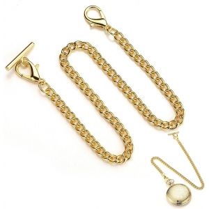 Trahoo-Cha&iuml;ne De Montres Cha&icirc;ne De Montre De Poche 1 Pi&egrave;ce, Cha&icirc;ne De Montre De Poche Avec Barre En T, Cha&icirc;ne De Montre De Poche En M&eacute;tal, Cha&icirc;ne De Montre De Poche En Or (Or) - Neuf