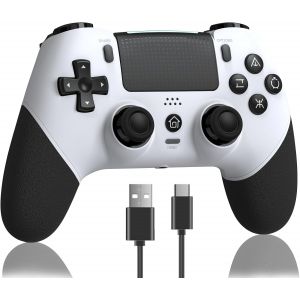 Manette pour PS4 avec TURBO MACRO Programming, 2024 Nouvelle Manette HALL Effect Joystick Sensible Non D&eacute;rive, Manette 1000mAh batterie pour PS 4/ Pro/Slim avec haut-parleur Audio Jack - Neuf