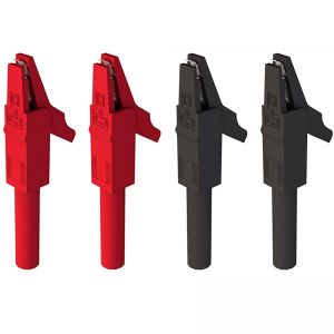 4 Pièces Pince crocodile,pince crocodile en cuivre avec botte en plastique de protection complète pour fiche banane mâle 4 mm - Neuf