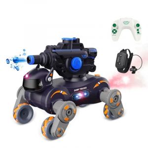 Voiture T&eacute;l&eacute;command&eacute;e Stunt Robot Chien Avec Lumi&egrave;res Musique Et Spray YONIS - Neuf