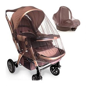 Moustiquaire Bébé Marron, Moustiquaire Anti-Insectes Pour Siège Auto (Ex. Bebe Confort, Cybex), Bordure Élastique, Ouverture Pour Le Transport - Neuf
