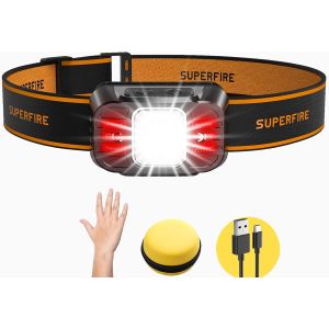Lampe Frontale Led Ultra Puissante,3000 Lumens 5 Modes D'éclairage Lampe Frontale Led Avec Capteur De Mouvement, Batterie 2800mah Rechargeable Usbfrontale Led Pour Pêche Camping Cyclisme - Neuf