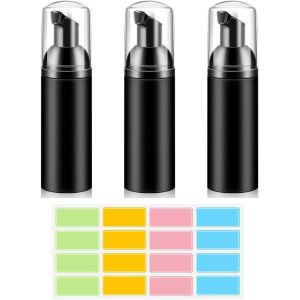 SANSH-Bouteille Moussante, 3 Pièces 60ml Flacon Pompe Vide, Flacon Voyage Mousse, Distributeur Savon Mousse Flacon, pour Le shampooing Conditioner Lotion Articles de Toilette (Noir) - Neuf