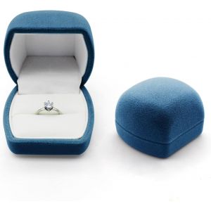 Velours Boite Bague Anneau Luxe Stockage Bo&icirc;te Carr&eacute; Style Cygne Porte Alliance Mariage Boite Alliance Pour Propositions, Engagements Et Mariages (Rouge) - Neuf
