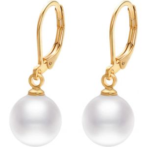 Vissen Boucle Oreille Pendante Perle Femme Plaqu&eacute; Or Dormeuse Boucles D'oreilles Piercing Bijoux - Neuf