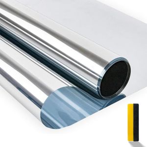 KALANKA-Film fenetre Anti Regard Film Miroir Fenêtre sans Tain Anti Chaleur Anti UV Protection de la Vie Privée pour Fenêtre Bureau Maison Magasin 40×200CM - Neuf