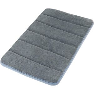 Kal-Tapis De Bain Antiderapant, Tapis De Salle De Bain Microfibre Absorption D'eau Élevée Lavable, Pour Salle De Bain, Cuisine, Chambre, Salon (40 X 60 Cm, Gris, 1 Paquet) - Neuf