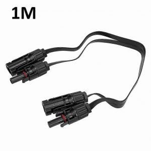 1 paire de câble solaire PV Traversée 4 mm / 6 mm Câble 1M Câble de connexion plat en cuivre Pièces de ligne de connexion de porte de fenêtre de balcon solaire - Neuf