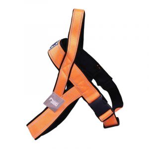 Harnais Norv&eacute;gien R&eacute;fl&eacute;chissant Orange N&eacute;opr&egrave;ne Nylon 60-70cm - Neuf
