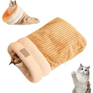 Sac De Couchage Pour Chat - Aqsacokiya - Cat Grottes - Sac De Couchage Pour Chien - Marron(Moins De 3kg) - Neuf