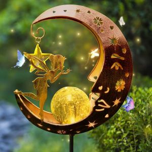 Kal-Lampes Solaires De Jardin,Lampe Solaire Lune,Led Boule De Verre Lumière De Jardin Étanche,Lampe Solaire Led Chemin Pelouse,Décoration Jardin Exterieur Pour Chemin De Pelouse,Patio,Balcon,Cour - Neuf