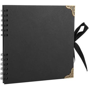 Album Photo Scrapbooking,60 Pages Album Scrapbooking,20,5 X 20,5 Cm,Album Photos Pour Les Voyages En Famille,Mariage,No&euml;l (Noir) - Neuf