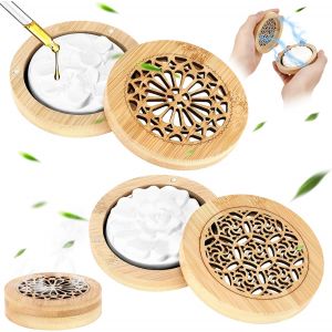 Trahoo-Diffuseur D'huiles Essentielles Pierre Avec Bo&icirc;te En Bois - 2 Pi&egrave;ces, Diffuseur &Agrave; Parfum &Eacute;l&eacute;gant En Pl&acirc;tre Pour Bureau, Salon Et Salle De Bain - Neuf