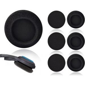 6 pièces Coussinets d'oreille pour Casque,Coussinets en Mousse,Coussinets d'oreille de Remplacement Coussinets d'oreille en Mousse,50 mm Noir Coussinets de Remplacement pour Casque Audio - Neuf