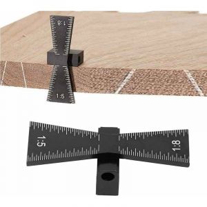 Gabarit de marquage pour queue d'aronde 1:5:8, alliage d'aluminium, marteau à queue d'aronde, gabarit de marquage pour joints en bois, menuiserie (noir 65 x 23 x 20 mm) - Neuf