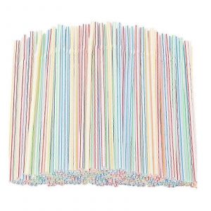 500pcs pailles en plastique 8 pouces de long Aed rayé litable - Neuf
