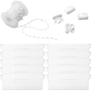 10 Pièces 127Mm Plaque Lestage Store À Lamelles Avec 10M Chaîne Verticale Store À Enrouleur Et 4 Connecteurs De Chaîne, Kit De Détachées Store À Lamelles, Pour Rideau Porte Fenêtre[APP8810298] - Neuf