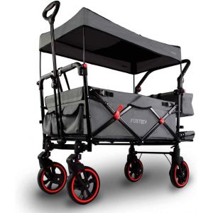 Chariot Premium Cruiser Noir, L'original, Chariot De Jardin Pliable Pour Enfants, Transport, Plage, Ville, Forêt, À Tirer Ou À Pousser, Capacité De Charge 75 Kg - Neuf