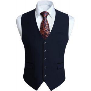 Gilet Costume Homme Formel Classique Casual Gilets Sans Manche Homme Pour Mariage Business Parti Coton Vest - Neuf