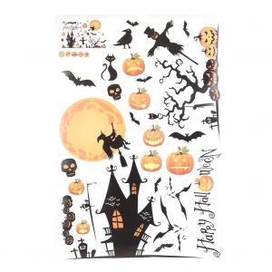 Hjlian Autocollant Mural Amovible Sur Le Theme D'halloween Pour Fenetre, Decoration De Chambre A Coucher - Neuf