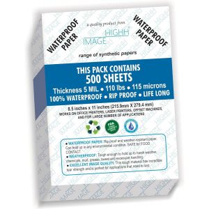 CHECARZHN--NO1-Papier Imperméable | Lot De 500 Feuilles De Papier Synthétique Double Face Pour Imprimantes Laser 5 Mil, 50 Kg, 21,6 X 27,9 Cm | Impression Avec Imprimantes Laser - Neuf