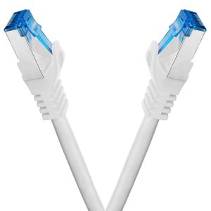 cable ethernet 2 pièces-0,25m CAT 7 cable rj45 25 centimètre LAN câble internet gigabit CAT7 Câble réseau blanc - Neuf