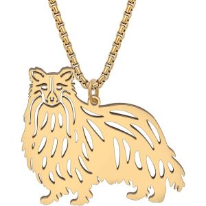 Kal-Collier Acier Inoxydable Avec Pendentif Forme De Chien Race Bijoux Fantaisie Animaux Cadeaux Pour Femmes Filles - Neuf