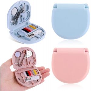 Yemaesre-Minikit De Couture De Voyage, Lot De 2 Fournitures De Couture De Base, Petit Kit De Couture, Boîte De Rangement, Trousse De Réparation D'urgence Portable Avec Aiguilles À Coudre À La Main, F - Neuf