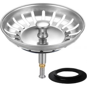 JGD-Bouchon evier Cuisine 79 mm,Filtre evier et bonde evier Cuisine,Bouchon d'&eacute;vier pour Filtration des r&eacute;sidus et l'&eacute;coulement Rapide,Crepine evier Cuisine avec Bouchon Panier Pop-Up,2 Joints - Neuf