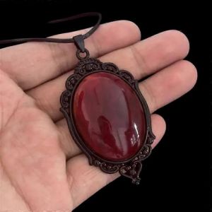 Gothique Sang Camée Collier Femmes Homme Mode Païen Sorcière Bijoux Accessoires Cadeau Alternatif Vampire Relief Corde Chaîne Tour De Cou - Neuf
