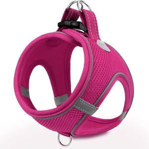 Harnais Chien, R&eacute;fl&eacute;chissant Respirante Gilet Harnais Pour Moyens Chiens, Xl, Rose Vif - Neuf