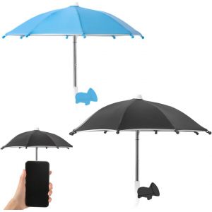 Jgd-Mini Parapluie 2 Pcs Portable - Petit Format, Mignon Ventouse (Noir + Bleu Ciel) - Neuf