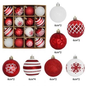 D&eacute;cor de no&euml;l Ensemble 16pc 6cm Arbre Ballon des Ornements - Neuf