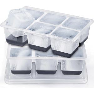 Kalanka-6cm Bac A Glacons Avec Couvercle, Grand Et Transparent, Jrisbo Bac Glacon Silicone Sans Bpa Et D&eacute;moulage Facile, Gros Moule &Agrave; Gla&ccedil;ons Ice Cube Tray Pour Cocktail Whisky (2 Pack) - Neuf