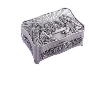 Boîte À Chapelpour Gravée Jésus, Coffrpour À Bijoux En Métal, Cadeau Catholique - Neuf