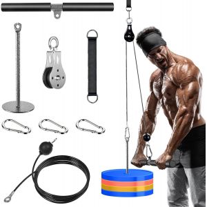 Poulie Musculation, Fitness Diy Lat Pulldown Machine Musculation Maison Sport, Kit Musculation Corde Poulie Haute Triceps Biceps Curl Dos Epaules Bras[Ela710181] - Neuf