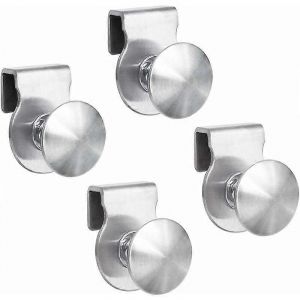 Promotion d'hiver,ensemble de 4 poignées de porte en verre,acier inoxydable,pas de perçage,convient aux portes de 5 à 8 mm - Neuf